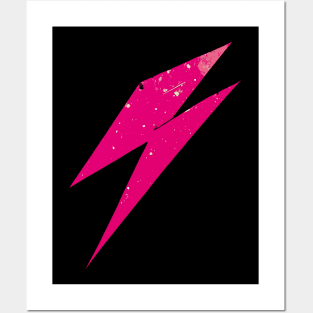 Street art vintage pink lightning bolt thunder Posters and Art